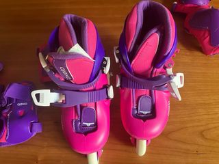 Patines infantiles Oxelo morado y rosa