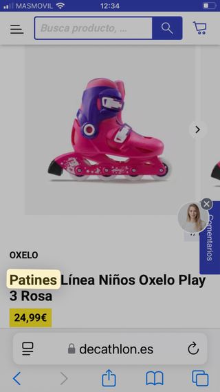 Patines infantiles Oxelo morado y rosa