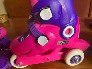 Patines infantiles Oxelo morado y rosa