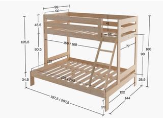Cama litera madera natural de LUFE. Urge vender!