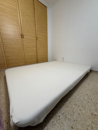 Somier tapizado tela blanco