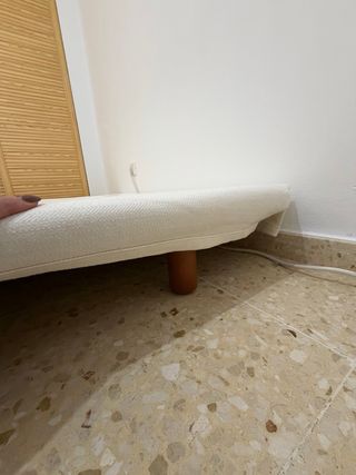 Somier tapizado tela blanco