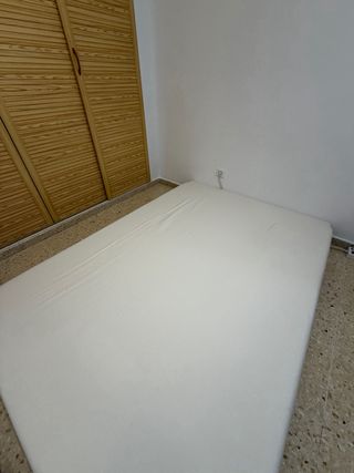 Somier tapizado tela blanco