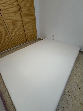 Somier tapizado tela blanco