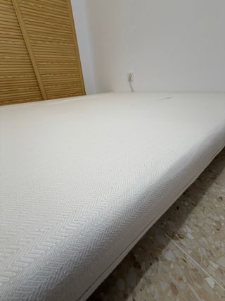 Somier tapizado tela blanco