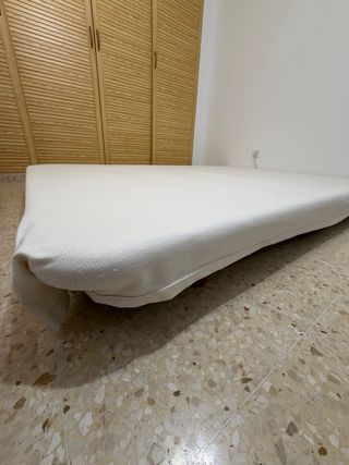 Somier tapizado tela blanco