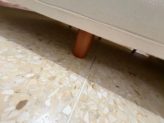 Somier tapizado tela blanco
