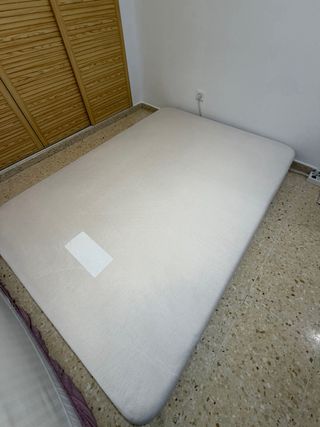 Somier tapizado tela blanco