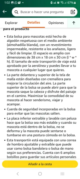 Bolso Transportín perro Pequeño/Mediano. Nuevo.