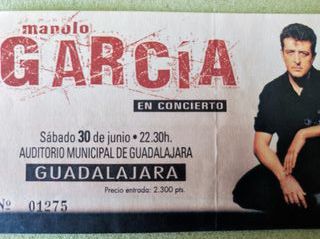 Antigua Entrada concierto Manolo García Gira '01