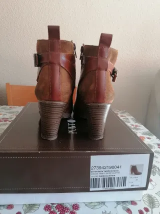 Botines de piel marrones talla 41