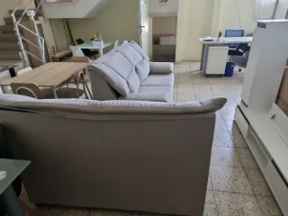 Conjunto Sofás Bali 3+2 Tela Beige/Marrón