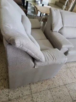 Conjunto Sofás Bali 3+2 Tela Beige/Marrón