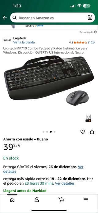 Logitech MK710 Teclado y Ratón Inalámbrico