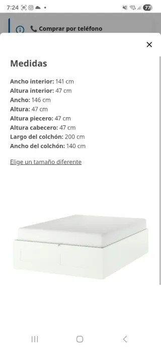 Canapé abatible Ikea Brimnes