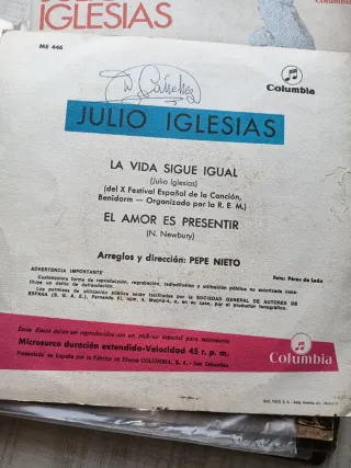 Lote 2 Discos Vinilo Julio Iglesias