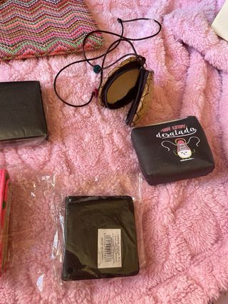 Lote de carteras y monederos, pendientes, pulseras