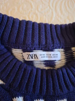 Jersey de punto Zara Azul y Blanco Talla M