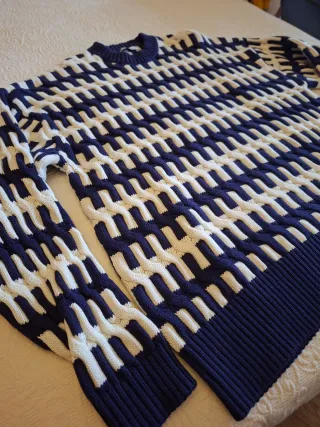 Jersey de punto Zara Azul y Blanco Talla M
