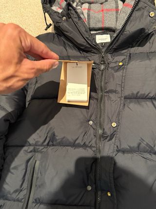 Abrigo Burberry Negro Plumas Nuevo