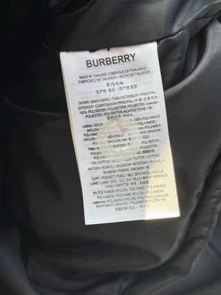 Abrigo Burberry Negro Plumas Nuevo