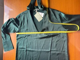 Vestido H&M satén verde botella Talla S