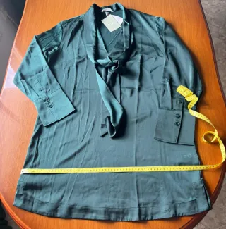 Vestido H&M satén verde botella Talla S