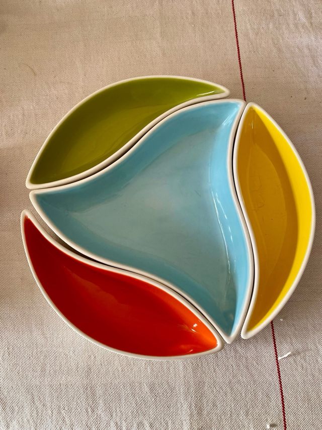 Set Bandejas Cerámica Diseño Hojas