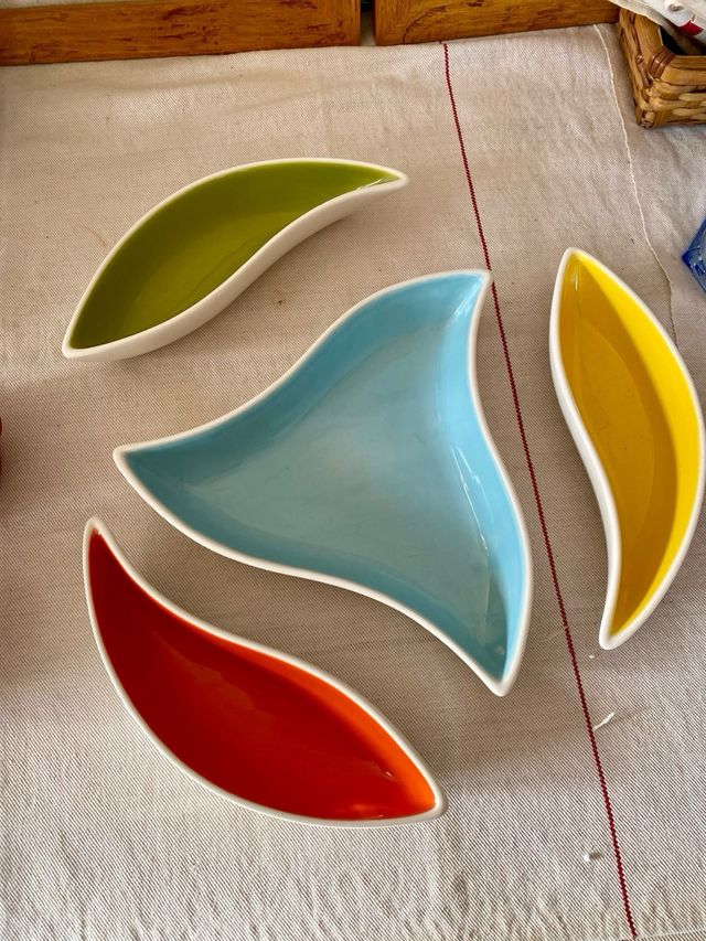 Set Bandejas Cerámica Diseño Hojas