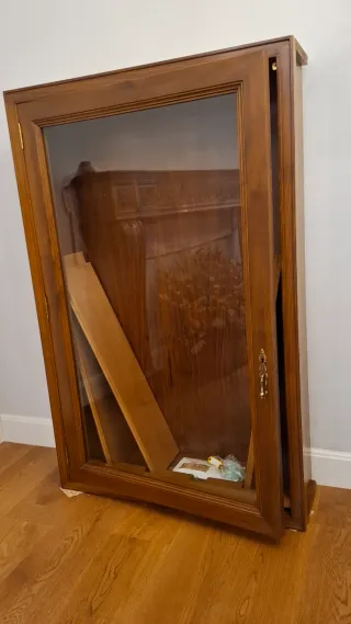Vetrina Libreria in Legno con Porta in Vetro