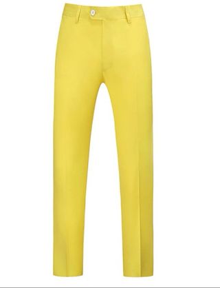 Pantalón chino elegante color amarillo de hombre