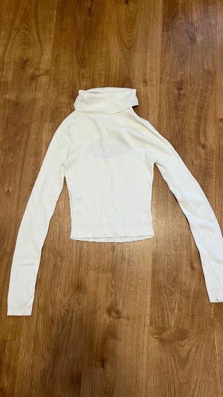 Top Hollister Blanco Manga Larga Cut-out