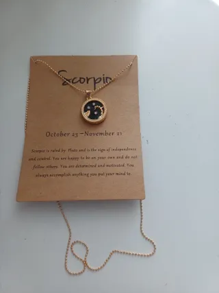 Collar Círculo Negro y Dorado Horóscopo