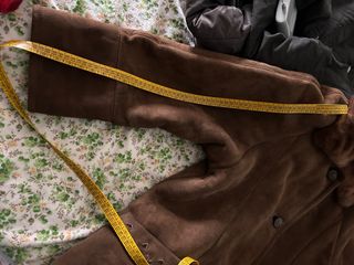 Montone donna in pelle marrone