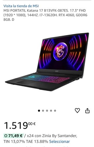 MSI Katana 15 B13V Portátil Gaming