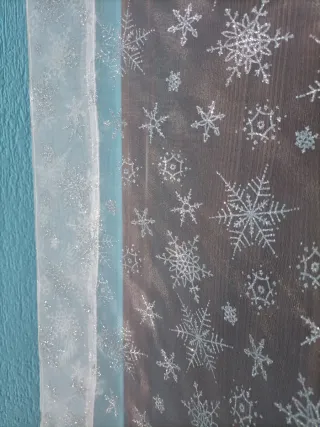 Cortinas y Estor Frozen Azul y Plateado