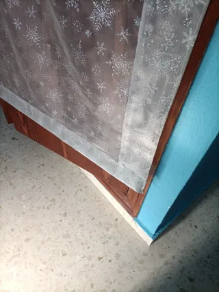 Cortinas y Estor Frozen Azul y Plateado