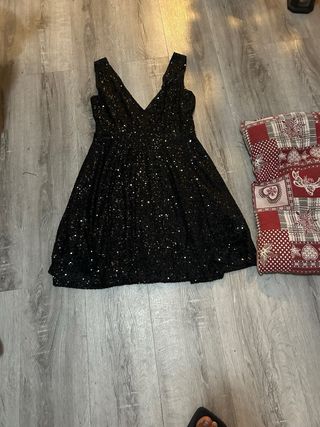Vestido negro lentejuelas fiesta sin uso