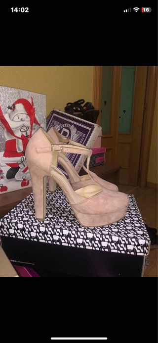 Tacones rosas de plataforma