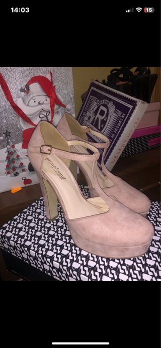 Tacones rosas de plataforma