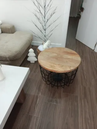 Mesa de centro madera y metal Sklun