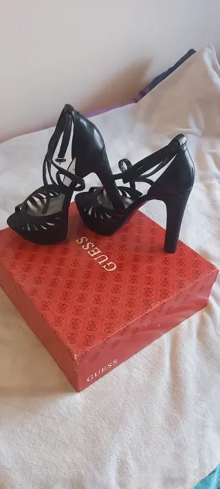 Sandalias Guess Tacon Alto Talla 38 Fiesta