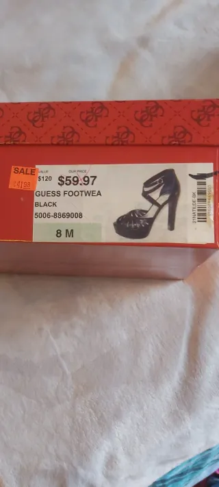 Sandalias Guess Tacon Alto Talla 38 Fiesta