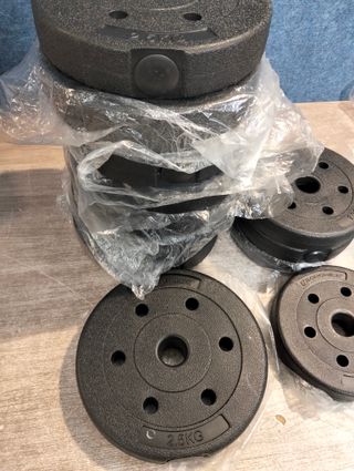 SONGMICS Mancuernas 2 en 1, Juego de Barra Corta