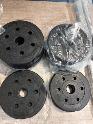 SONGMICS Mancuernas 2 en 1, Juego de Barra Corta