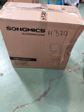 SONGMICS Silla de Malla Giratoria, Altura y Reposapiés Regulables