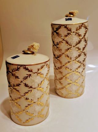 Coppia Lampade Olio Paris Royal Porcellana