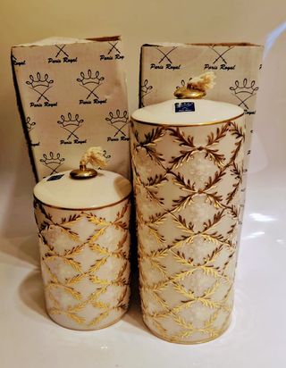 Coppia Lampade Olio Paris Royal Porcellana