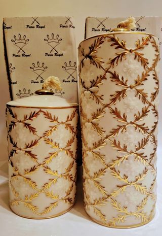 Coppia Lampade Olio Paris Royal Porcellana