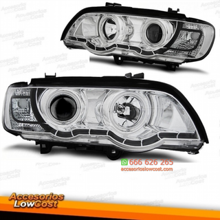 FAROS XENON BMW X5 E53 99-03 OJOS ANGEL FONDO CRO